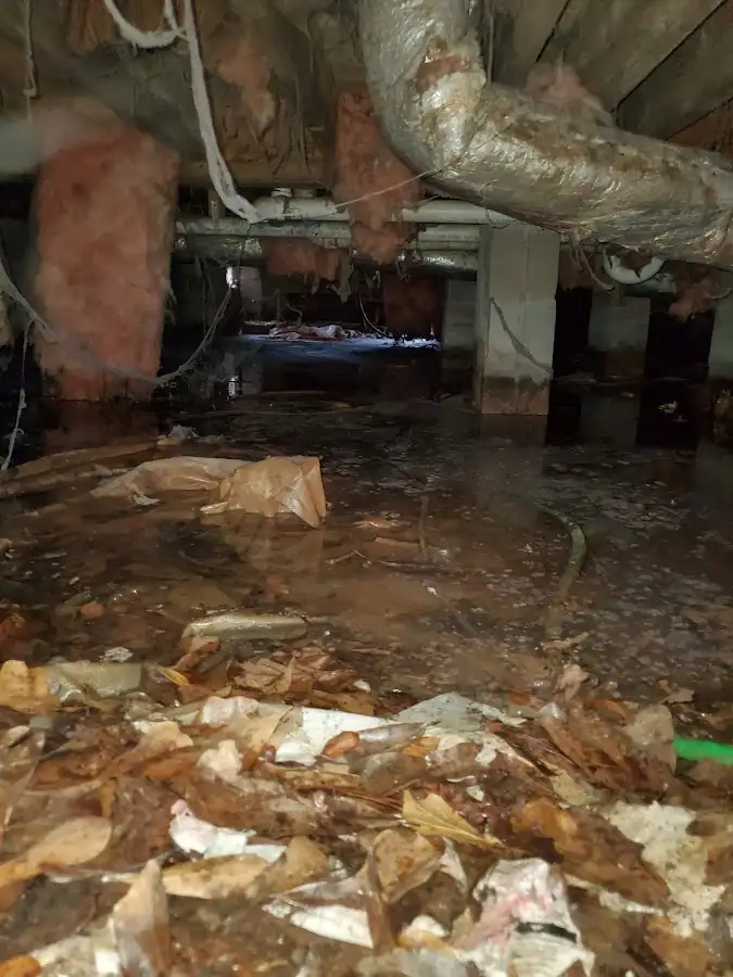 Crawl space flood assessment for Commercial Water Damage Restoration in Wolf Trap